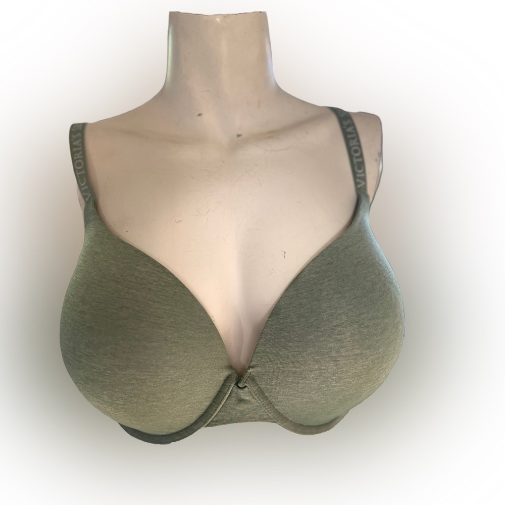 Victoria’s Secret T-Shirt Push-Up Full Coverage Bra – Size 38DD, Sage Green